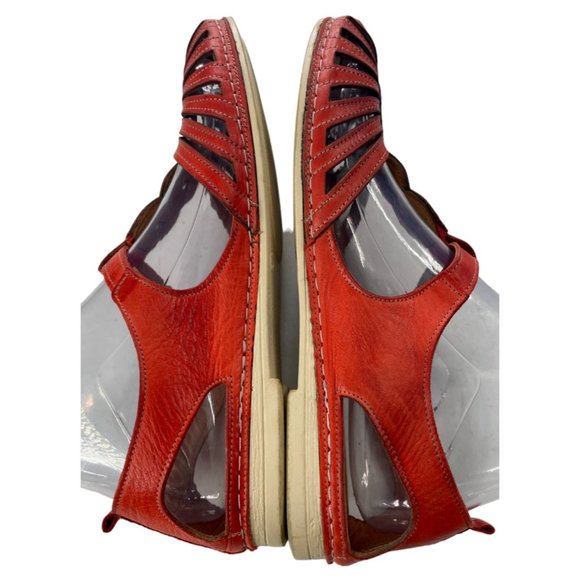 Spring Step Women's Makeda Red Leather Closed Toe Sandals Sz EU 39/US 8-8.5 EUC - Picture 3 of 7